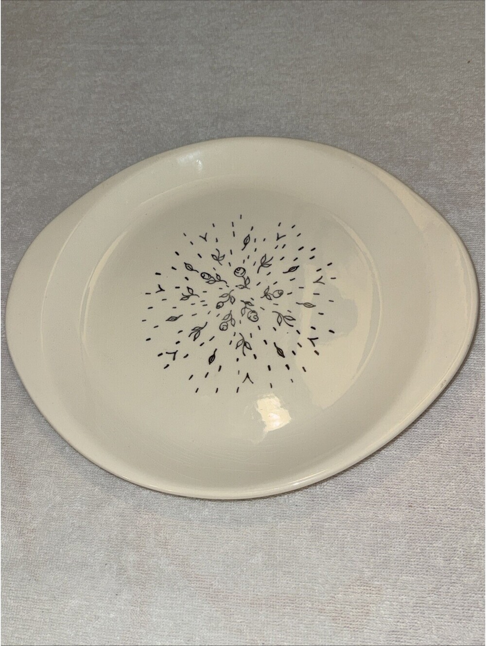 Vintage Stetson Creation Platter Black Floral Burst MCM Atomic Serving Platter